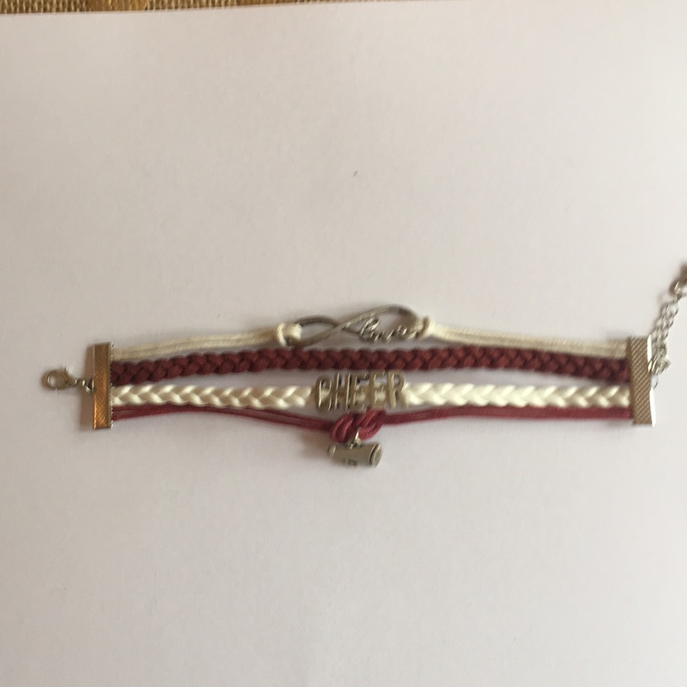 Multi strand leather/nylon cord Cheer bracelet